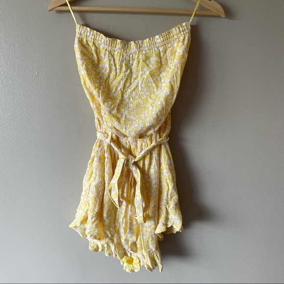 Yellow Floral Romper | Hollister - Picture 2 of 6